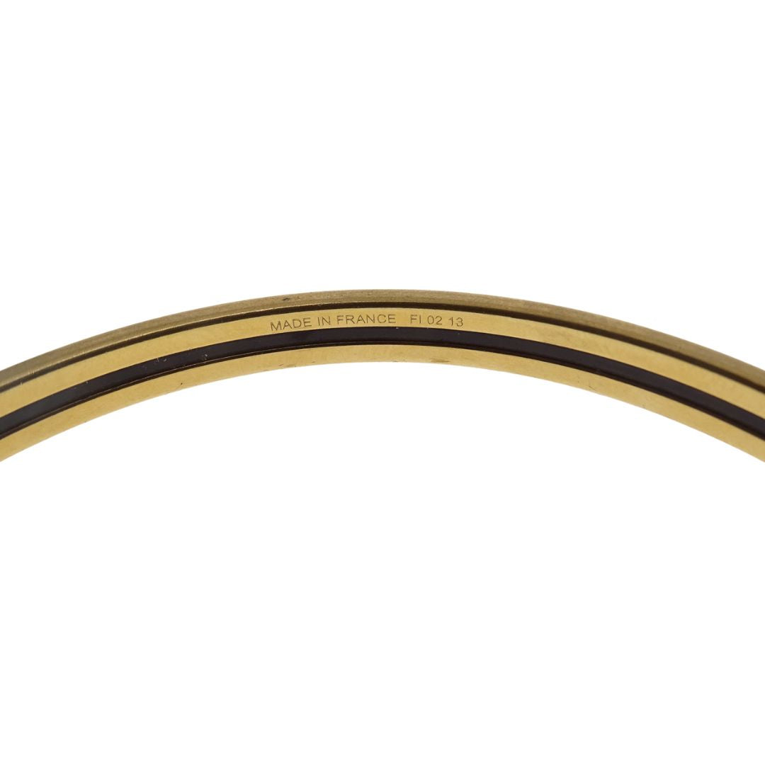 Hermes Printed Enamel Bangle 65 Black & Gold