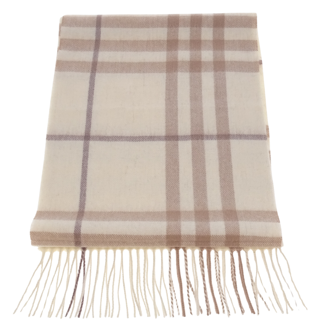 Burberry Scarf Cream and Beige 100% Cashmere