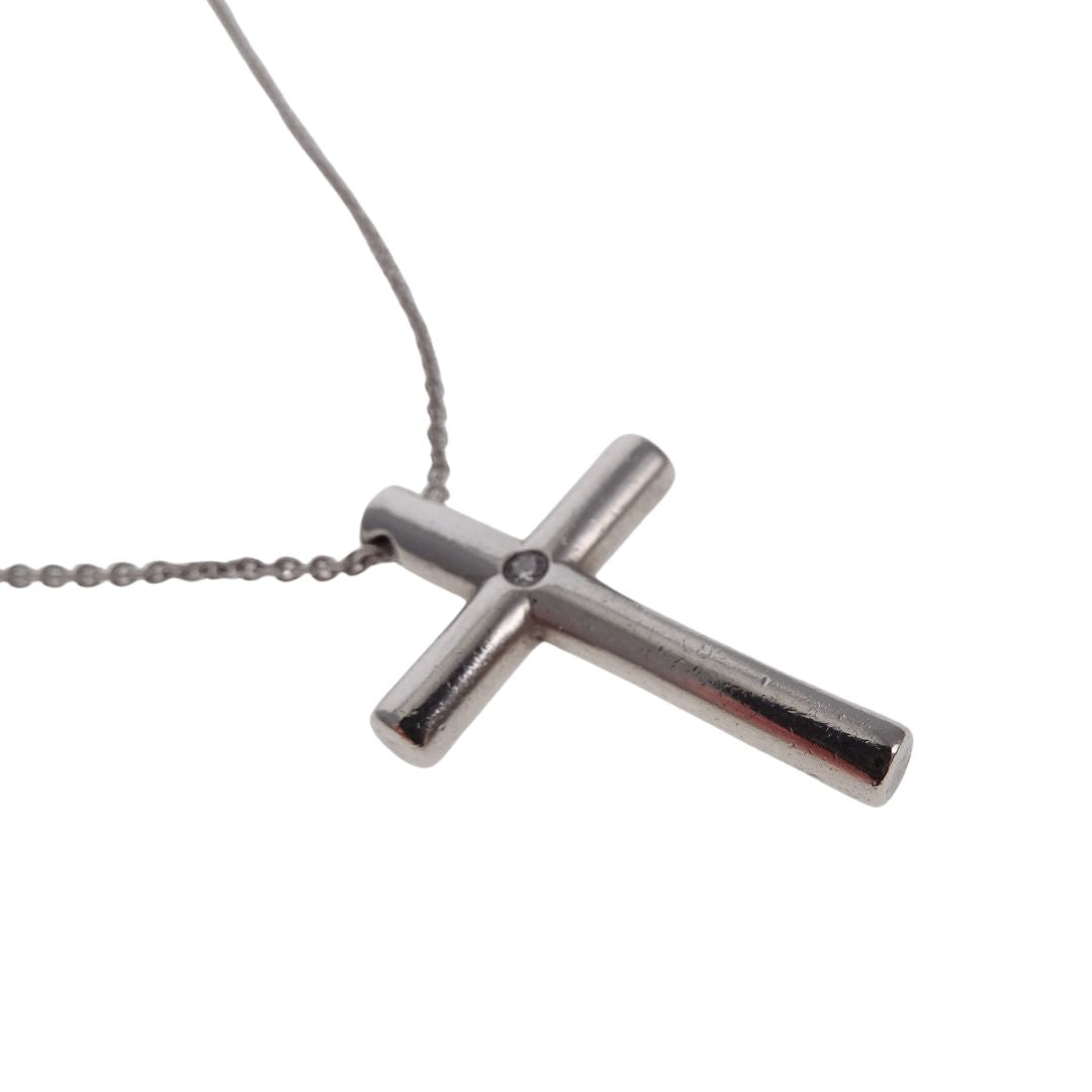 Tiffany & Co Cross Pendant On Chain By Elsa Peretti Sterling Silver