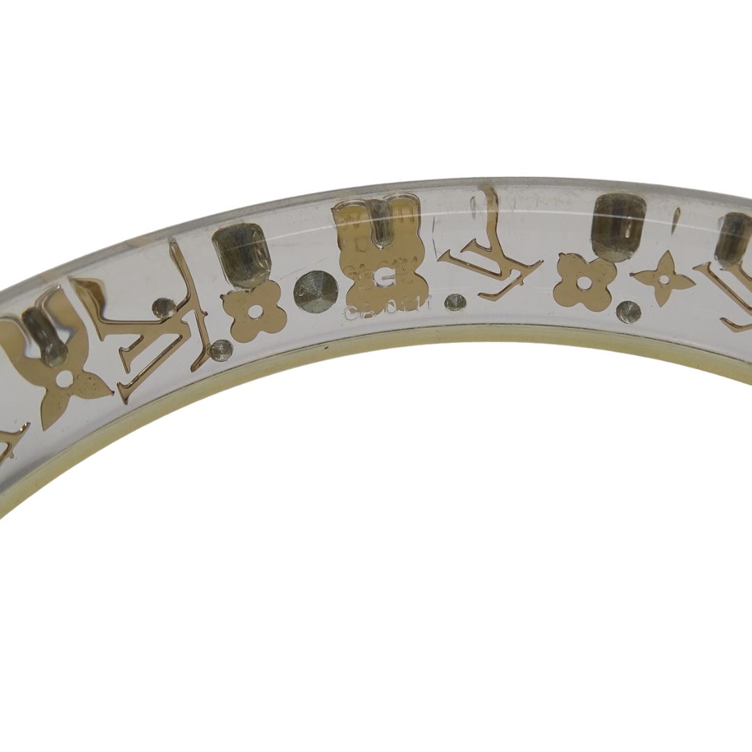 Louis Vuitton Monogram Inclusion Bangle Clear Resin/Gold (S)