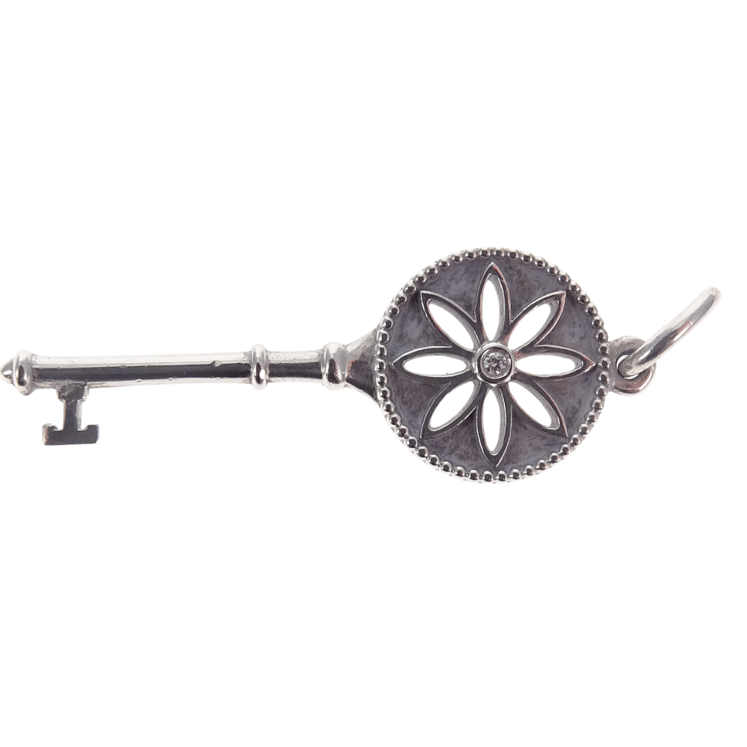 Tiffany & Co Blossom Key Pendant Sterling Silver With Diamond