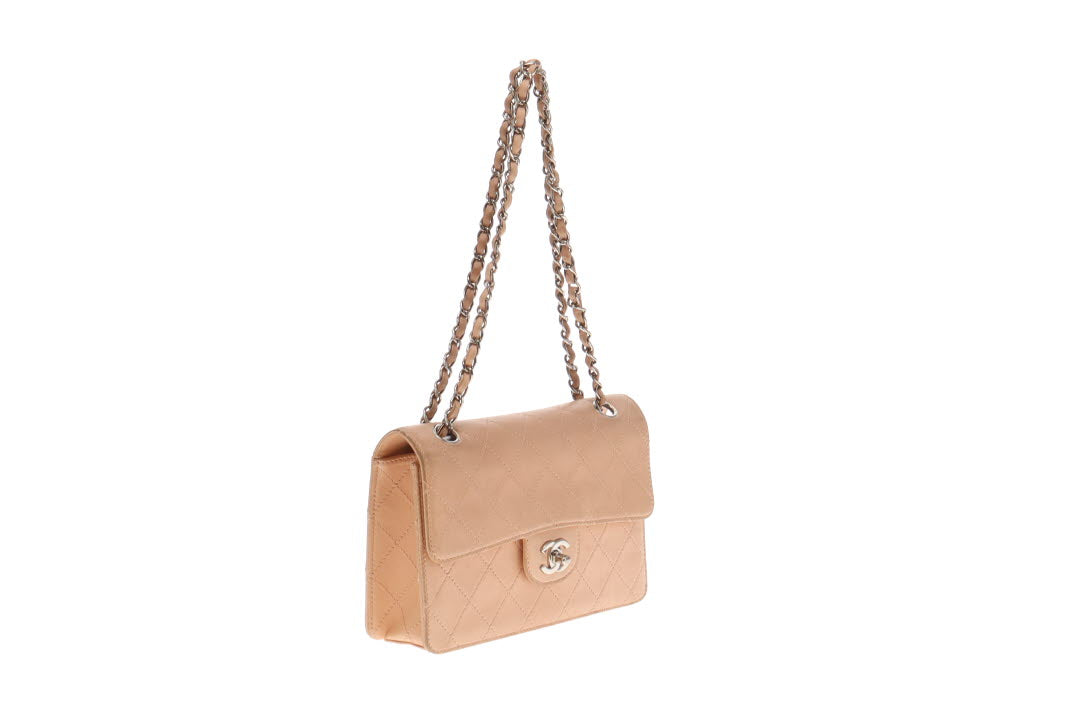 Chanel Beige Leather Vintage Seasonal Single Flap Bag 1997/99