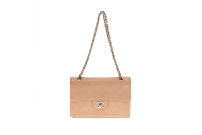 Chanel Beige Leather Vintage Seasonal Single Flap Bag 1997/99