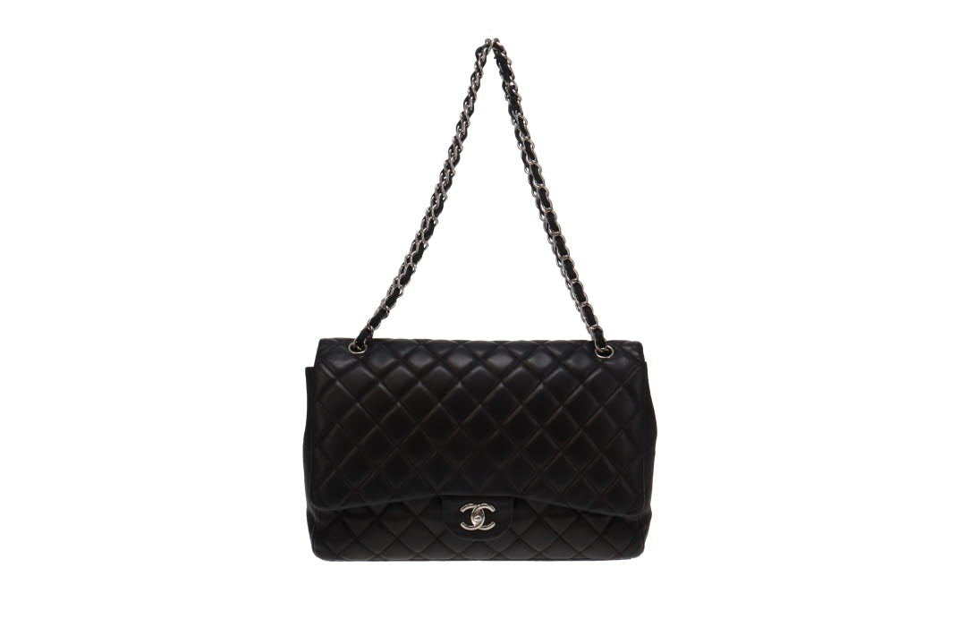 Chanel Black Lambskin Classic Maxi Single Flap 2009/10