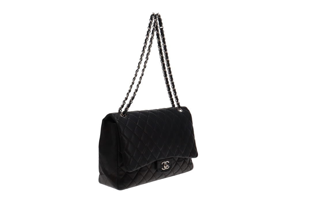 Chanel Black Lambskin Classic Maxi Single Flap 2009/10