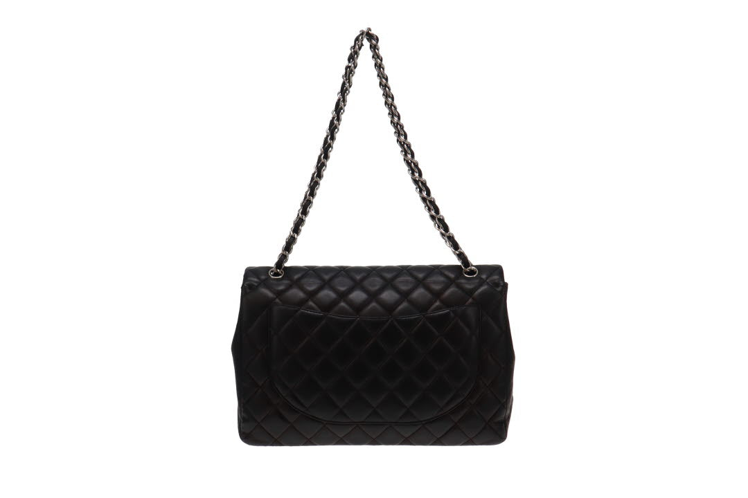 Chanel Black Lambskin Classic Maxi Single Flap 2009/10