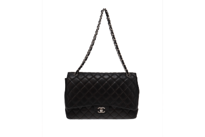 Chanel Black Lambskin Classic Maxi Single Flap 2009/10