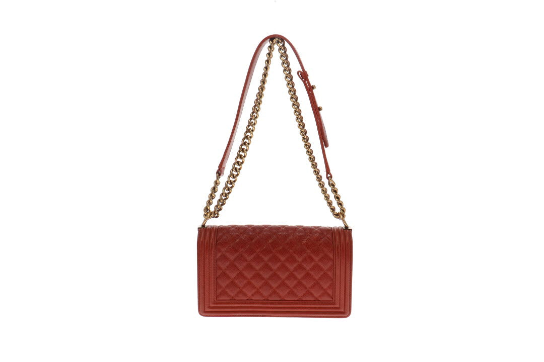 Chanel Rust Caviar Medium Boy Bag 2014/15