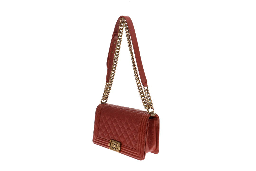 Chanel Rust Caviar Medium Boy Bag 2014/15