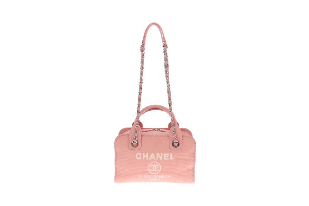 Chanel Deauville Bowling Chain Shoulder Tote Bag