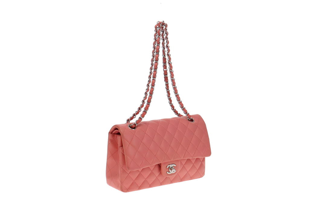 Chanel Soft Pink Lambskin Medium Classic Double Flap Bag 2012