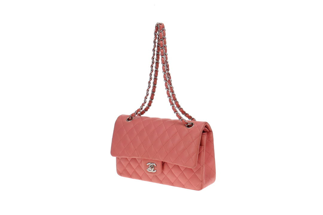 Chanel Soft Pink Lambskin Medium Classic Double Flap Bag 2012