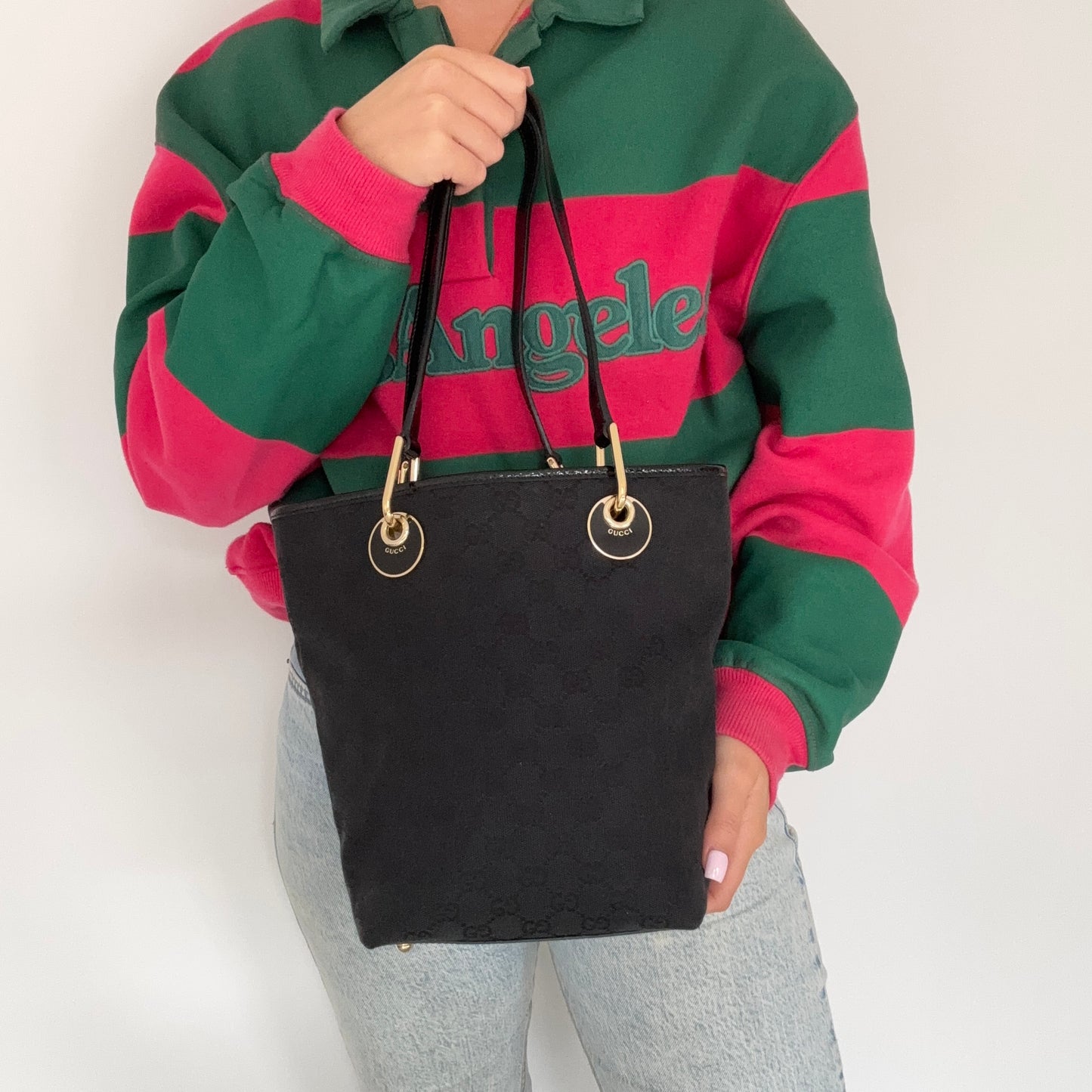 Gucci Bucket Bag GG Black Canvas