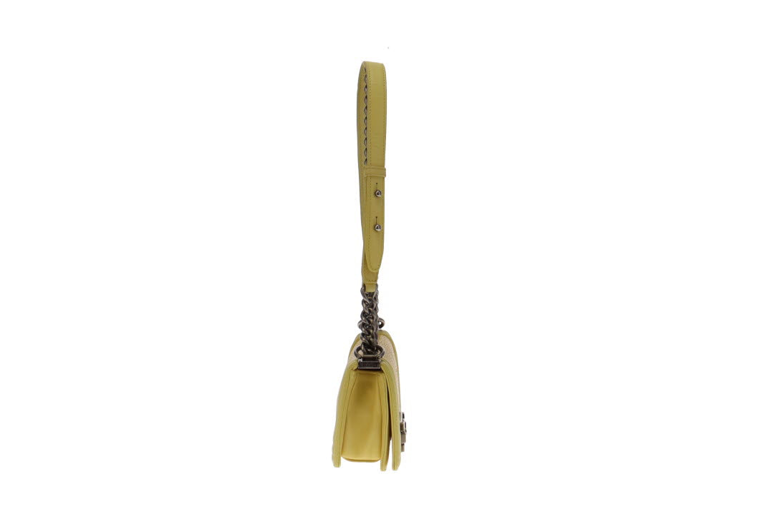 Chanel Yellow Leather and Stingray Small Boy Bag 2012