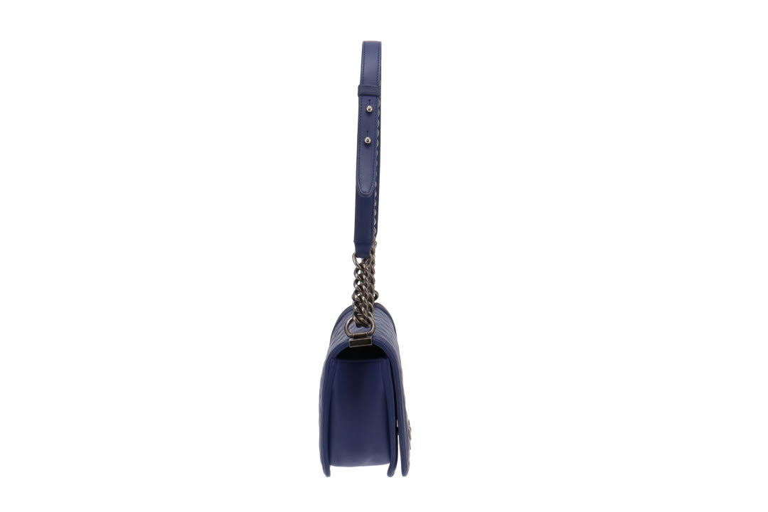 Chanel Faded Indigo Leather Old Medium Boy Bag 2013/14