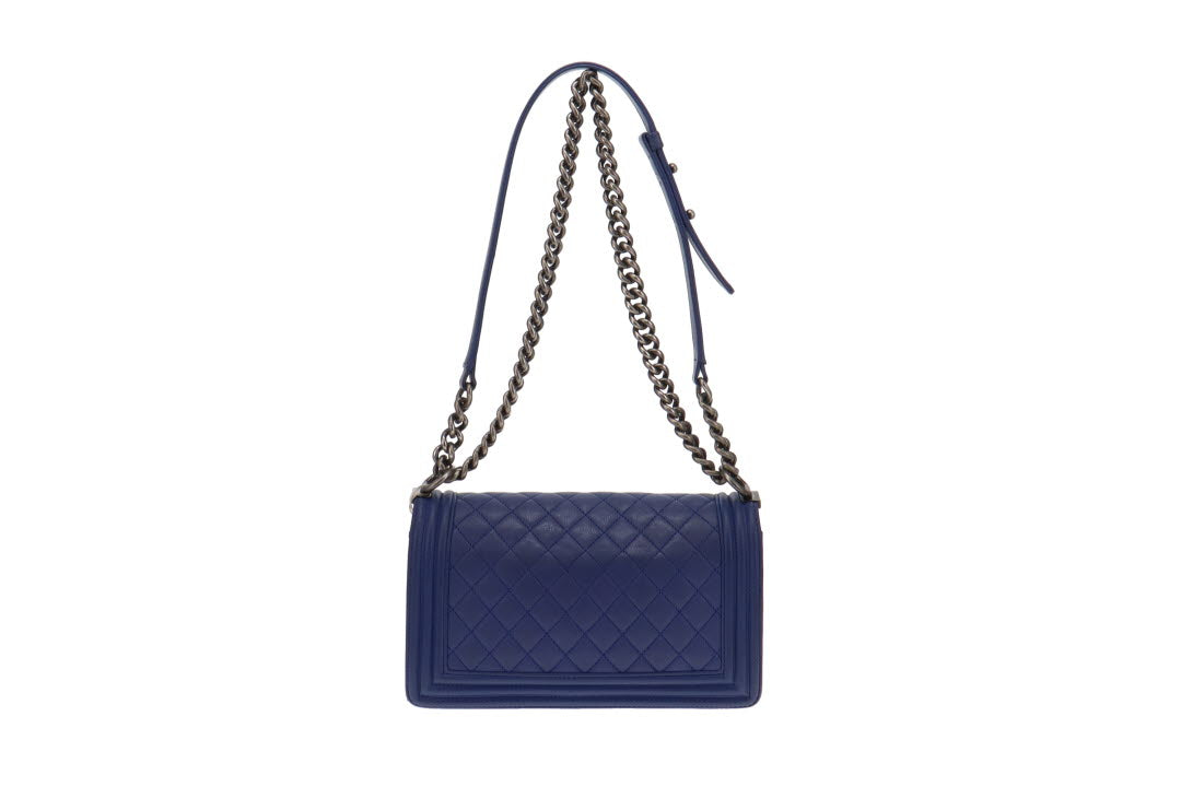 Chanel Faded Indigo Leather Old Medium Boy Bag 2013/14