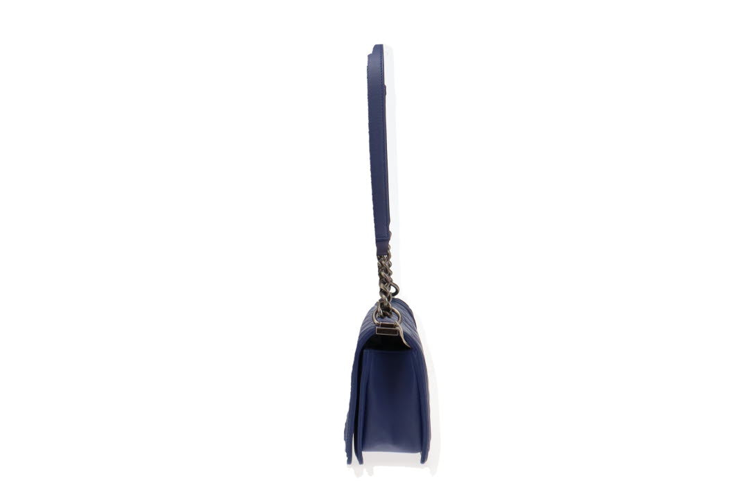 Chanel Faded Indigo Leather Old Medium Boy Bag 2013/14