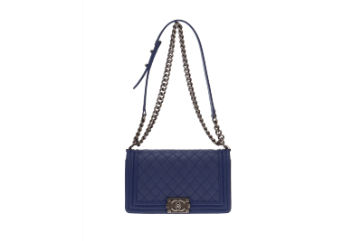 Chanel Faded Indigo Leather Old Medium Boy Bag 2013/14