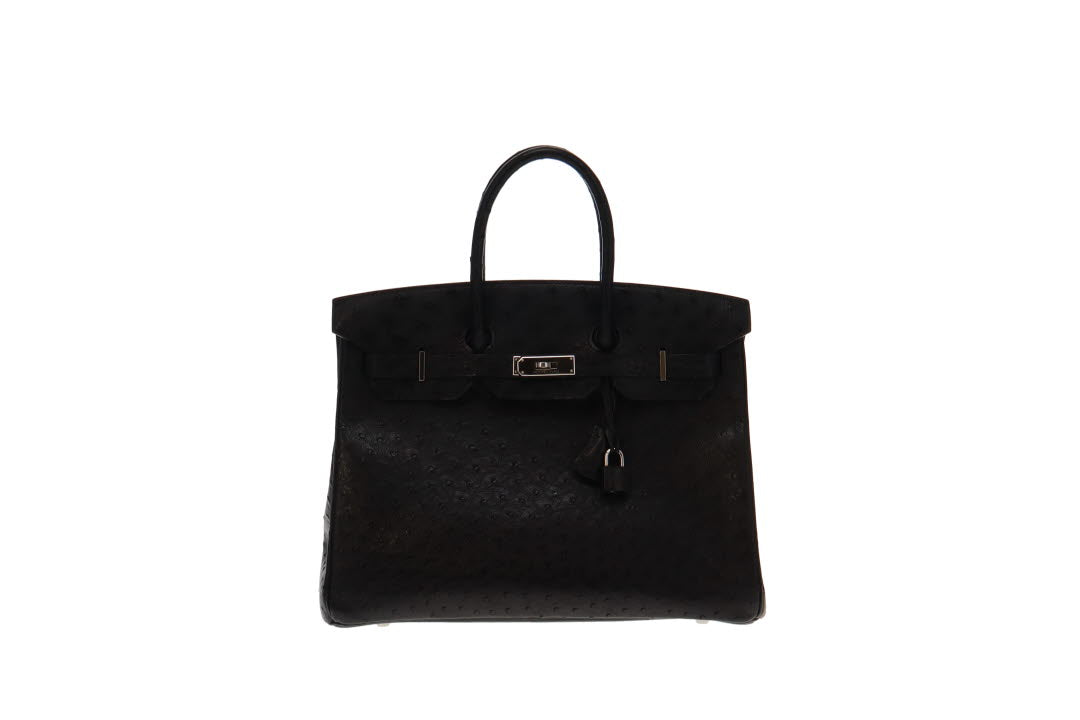 Hermes Birkin 35cm Ostrich Noir With Palladium Hardware