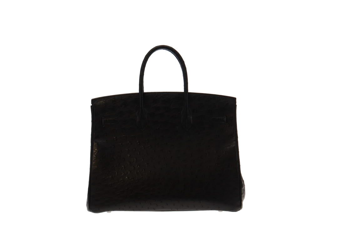 Hermes Birkin 35cm Ostrich Noir With Palladium Hardware
