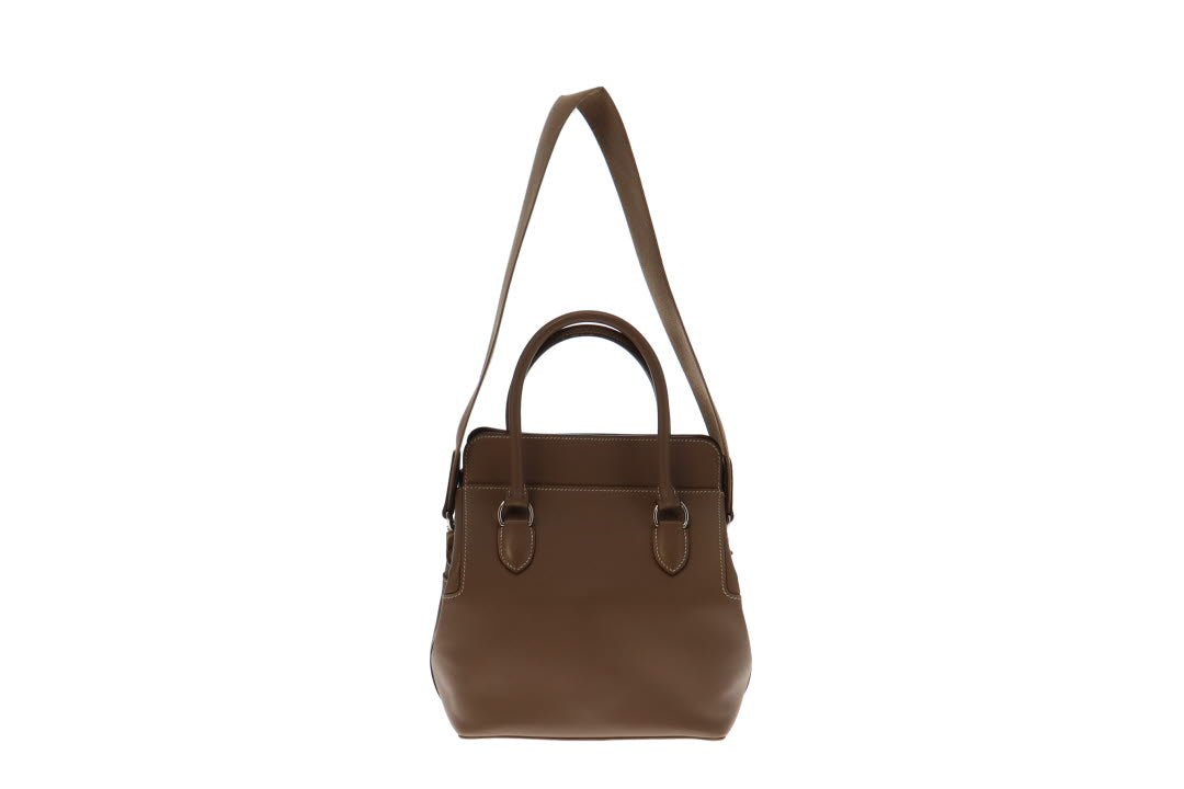 Hermes Toolbox 20 In Swift Etoupe Leather With Palladium Hardware