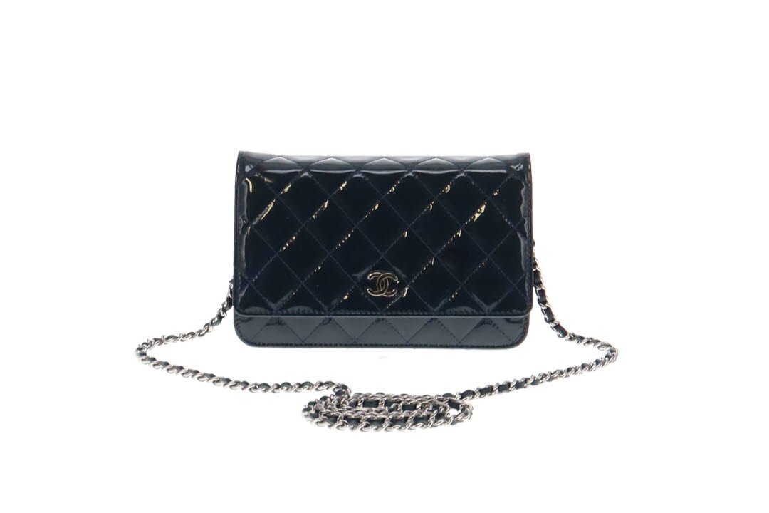 Chanel Patent Wallet On Chain Deep Green SH 14 Series