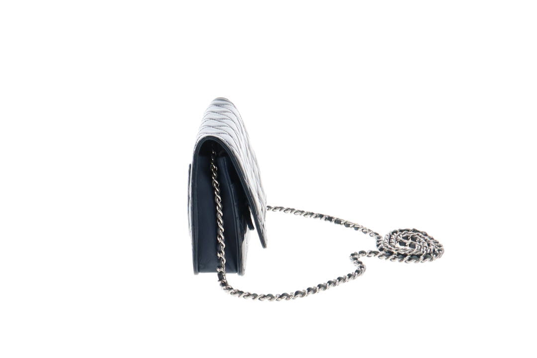 Chanel Patent Wallet On Chain Deep Green SH 14 Series