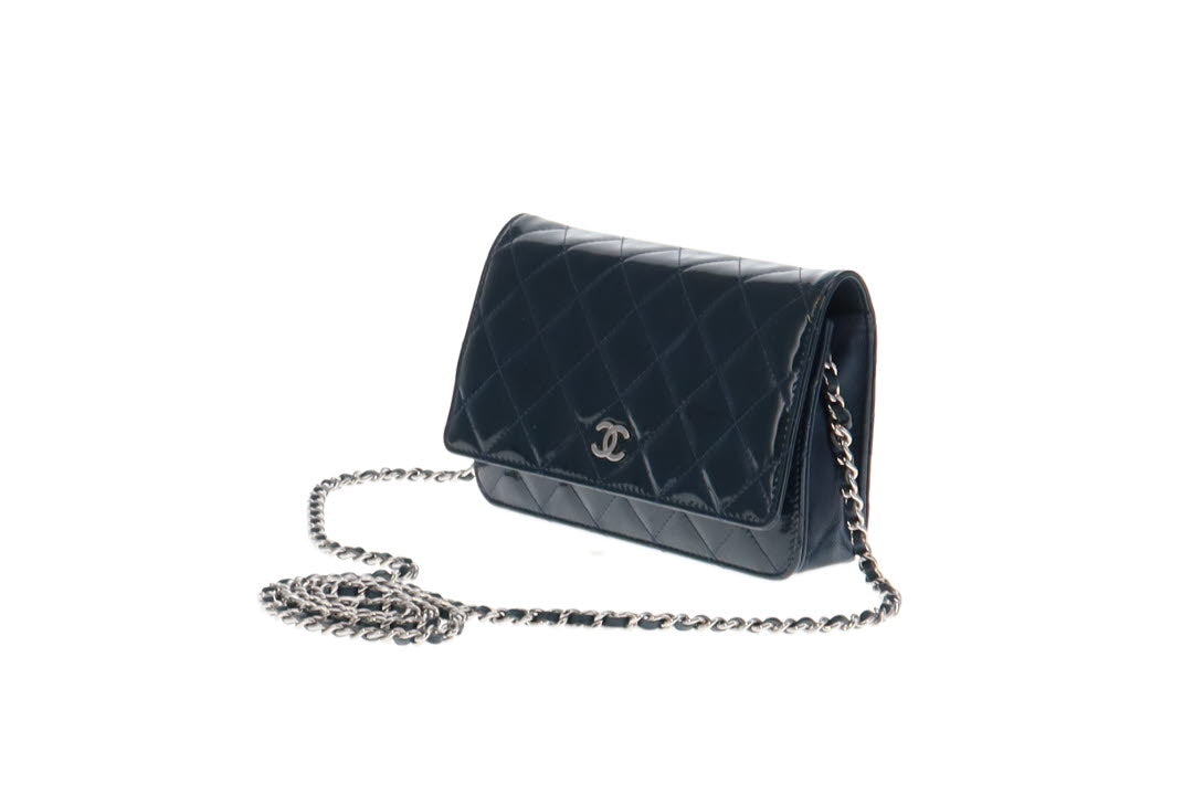 Chanel Patent Wallet On Chain Deep Green SH 14 Series