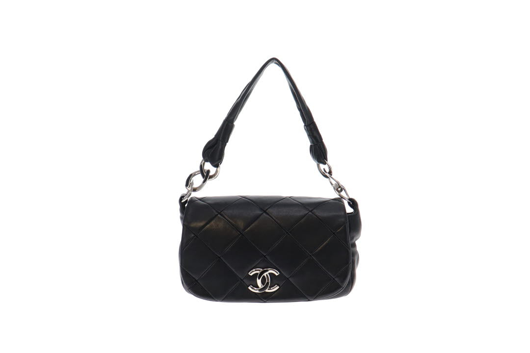 Chanel Black Lambskin Soft Handle Seasonal Flap Bag 2006/2008