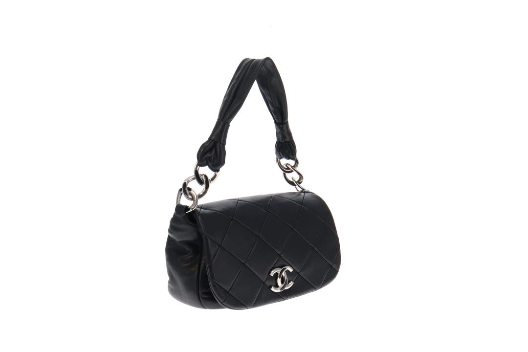 Chanel Black Lambskin Soft Handle Seasonal Flap Bag 2006/2008