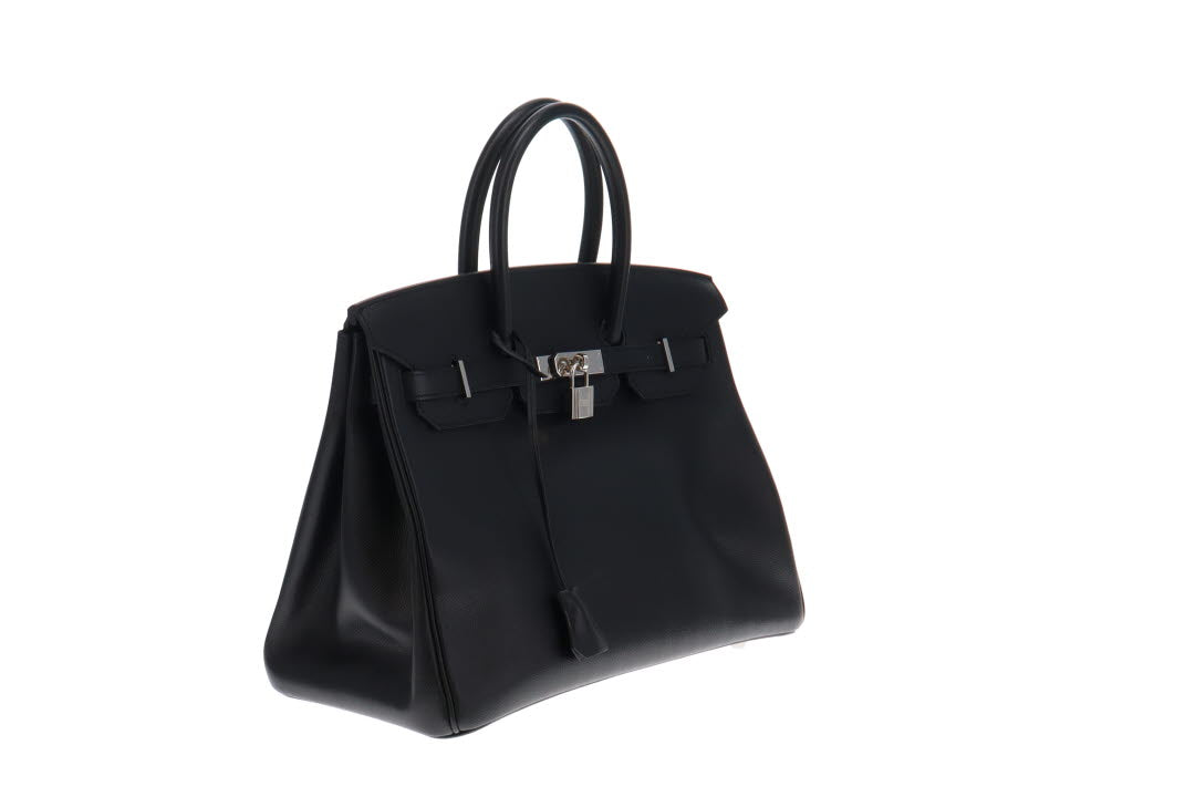 Hermes Black Epsom Palladium HW Birkin 35 2012