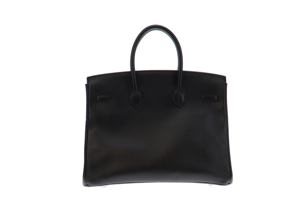Hermes Black Epsom Palladium HW Birkin 35 2012