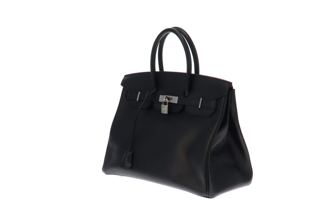 Hermes Black Epsom Palladium HW Birkin 35 2012