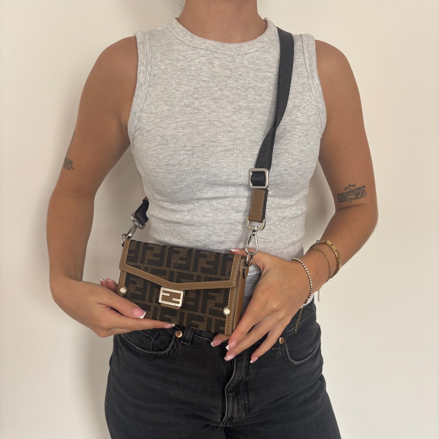 Fendi Soft Trunk Baguette Zucca