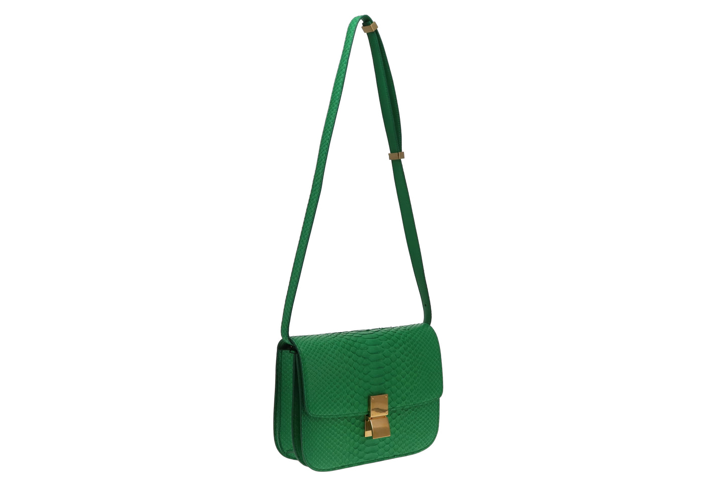 Celine Grass Green Medium Python Box Bag