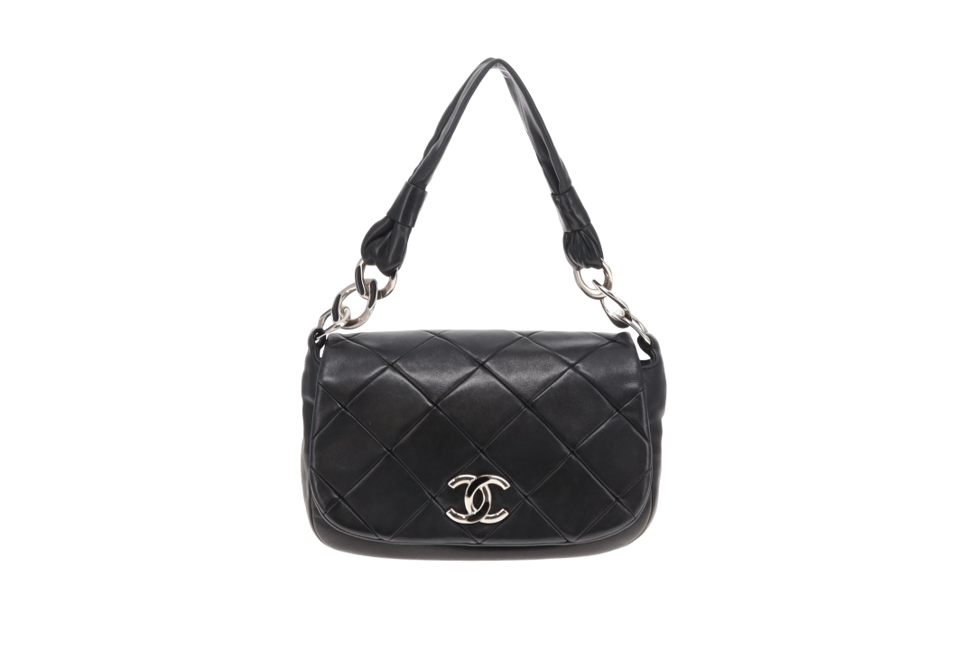 Chanel Black Lambskin SHW Soft Handle Seasonal Flap Bag 2006/08