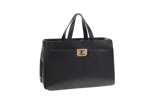 Chanel Black Leather Straight Lines Tote Bag 2016/17