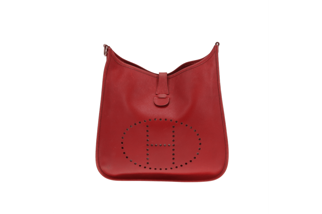 Hermes Vintage Rouge Evelyne I GM Epsom Leather 1997