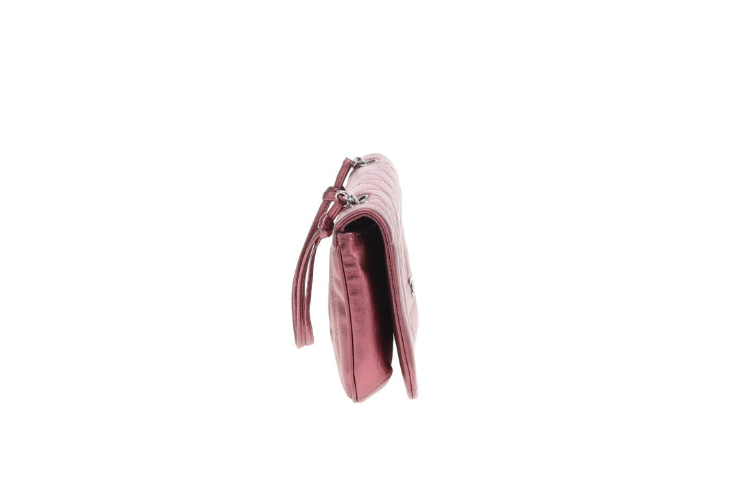 Chanel CC Quilted Pink Iridescent Calfskin Full Single Flap