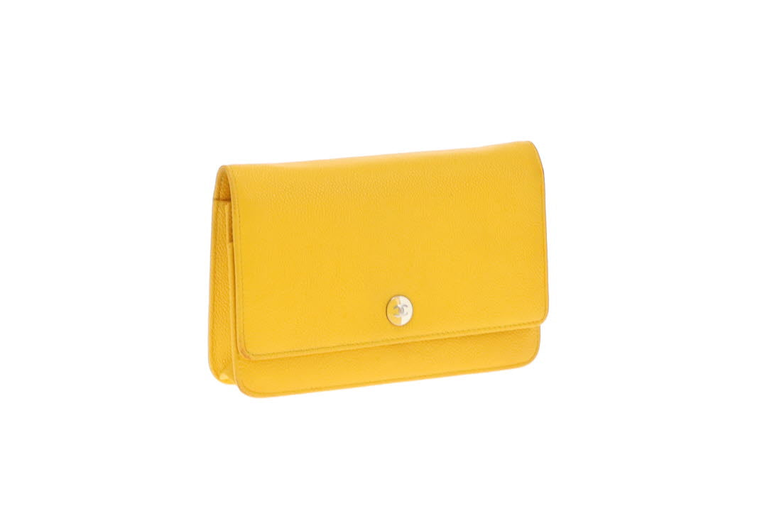 Chanel Wallet On Chain Timeless Caviar Yellow
