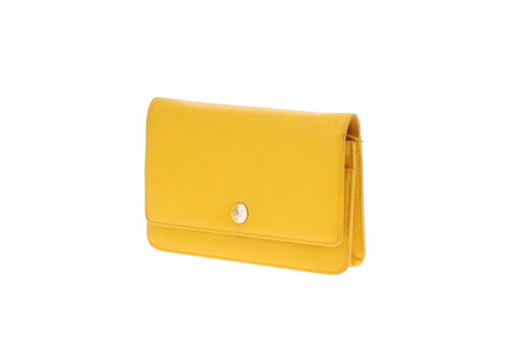 Chanel Wallet On Chain Timeless Caviar Yellow