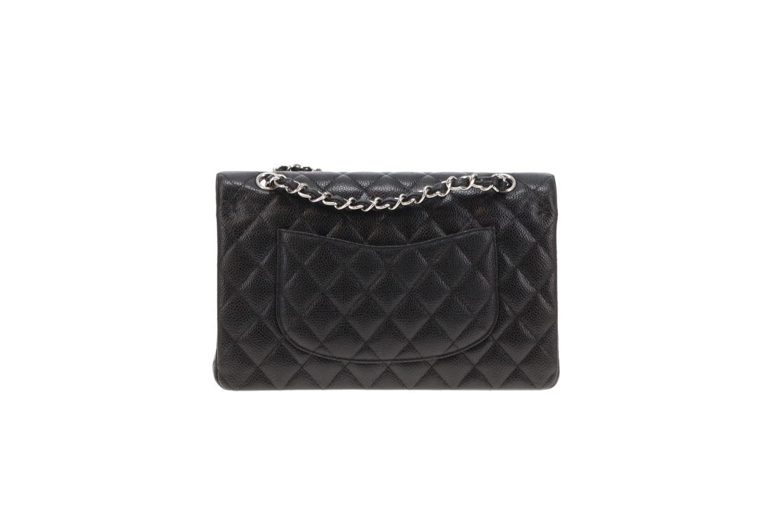 Chanel Classic Double Flap Medium Black Caviar With Silver Hardwear 2013