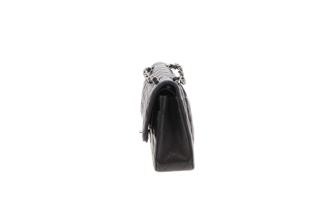 Chanel Classic Double Flap Medium Black Caviar With Silver Hardwear 2013