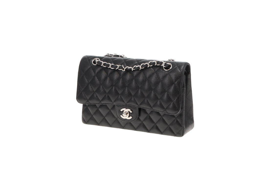Chanel Classic Double Flap Medium Black Caviar With Silver Hardwear 2013