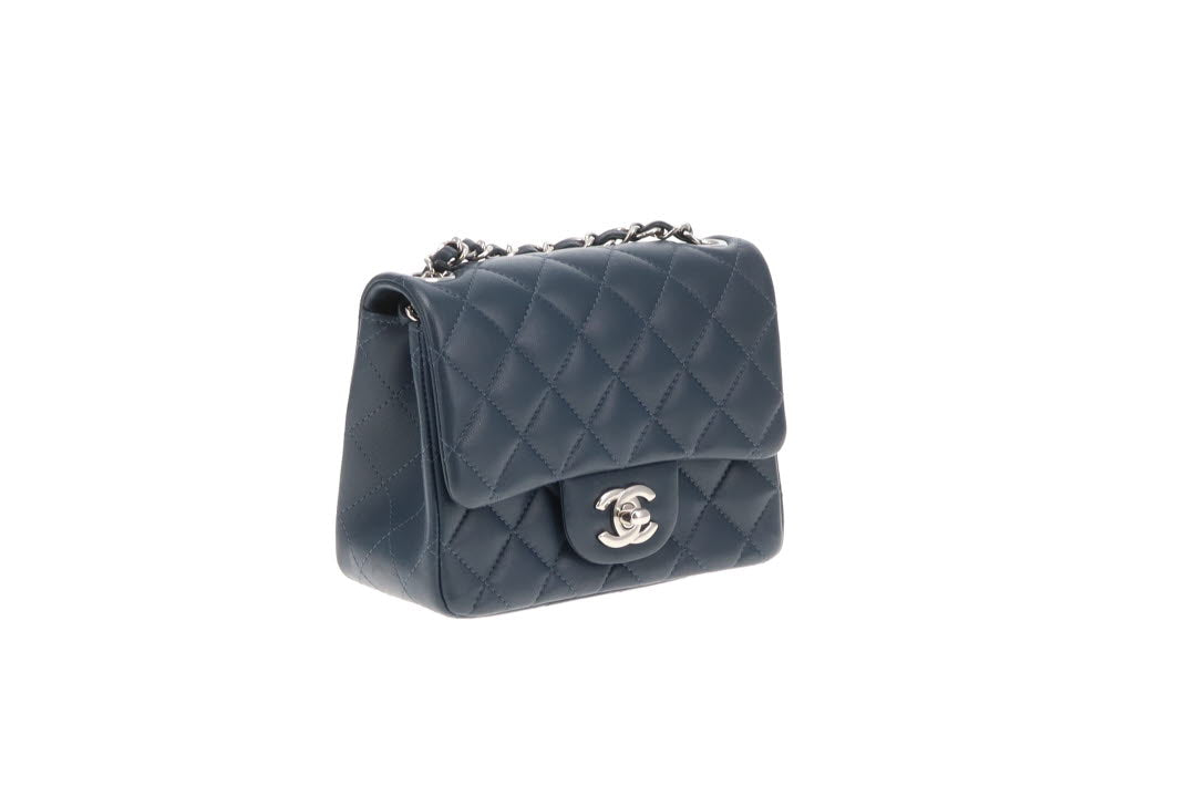 Chanel Mini Square Classic Flap Dark Teal Lambskin 2018/19