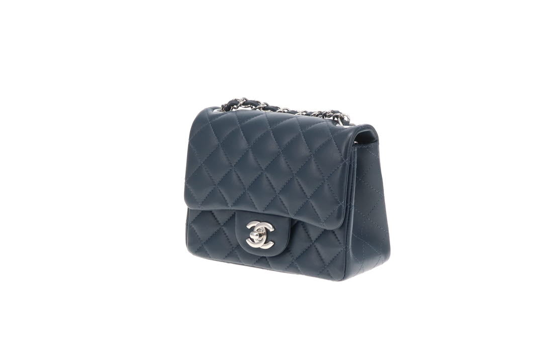 Chanel Mini Square Classic Flap Dark Teal Lambskin 2018/19