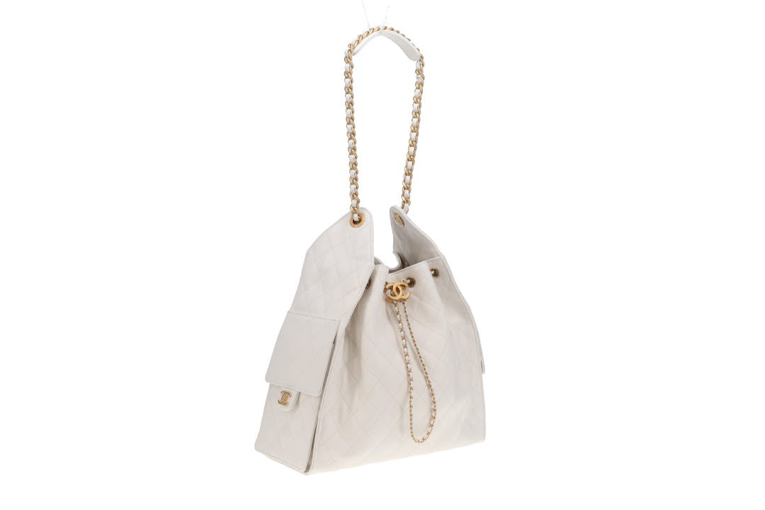 Chanel 25 White Caviar GHW 2025
