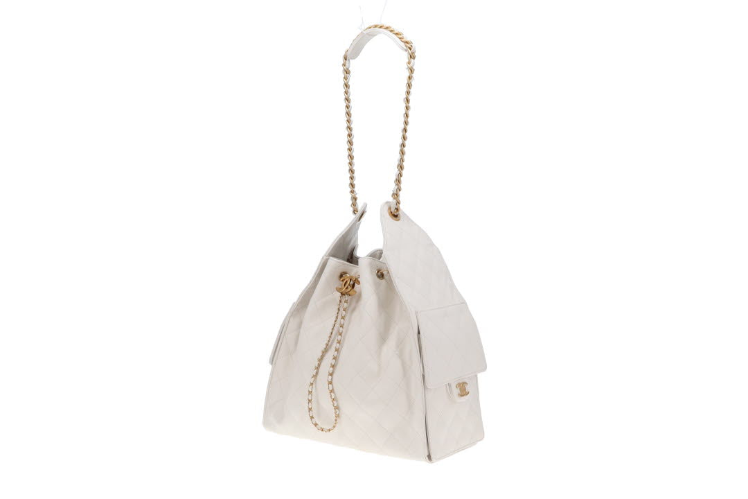 Chanel 25 White Caviar GHW 2025