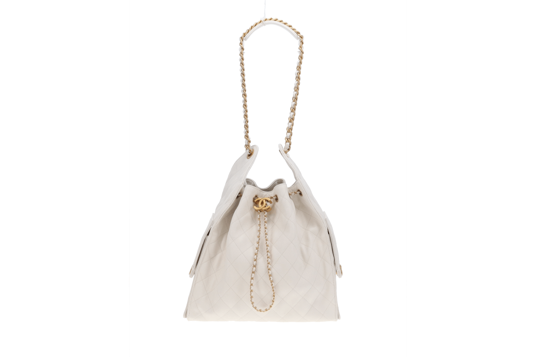 Chanel 25 White Caviar GHW 2025