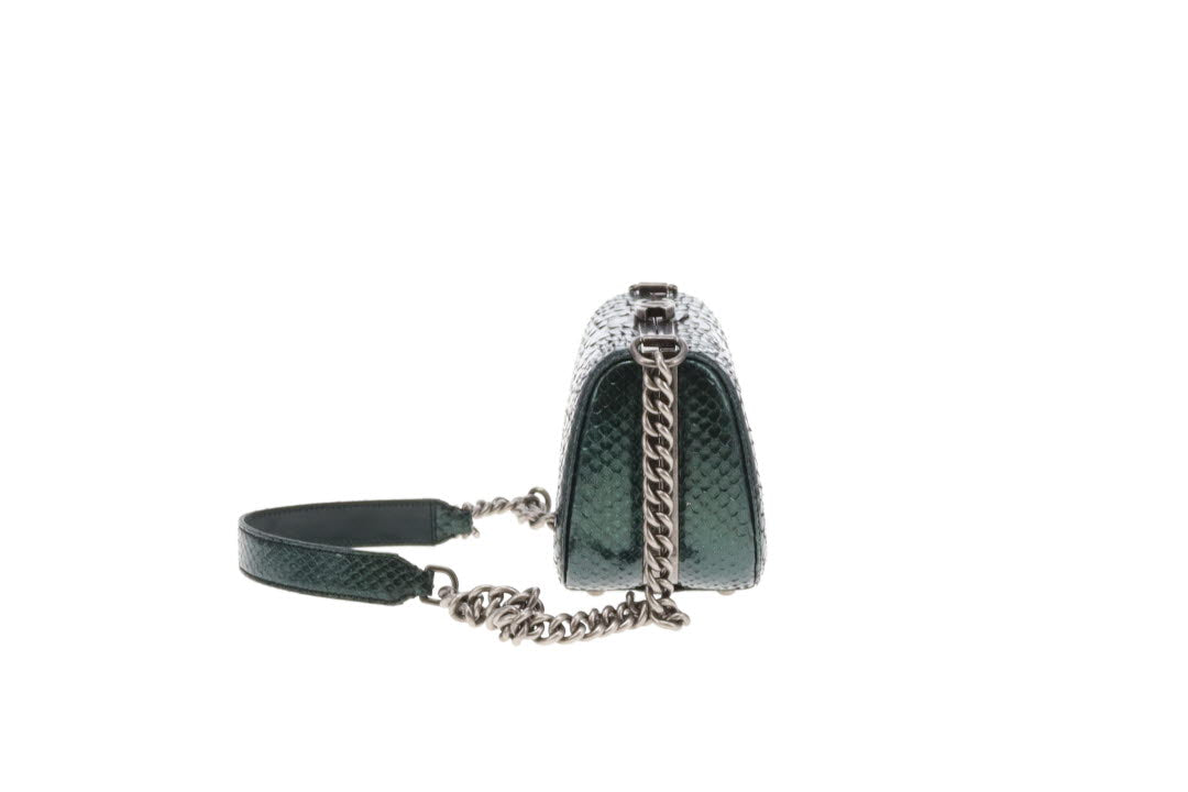 Chanel Python Dark Emerald Box Bag 2013 Rare Luxe Ligne